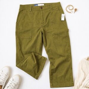 Old Navy High Rise Straight Pants 18 Petite Olive NWT